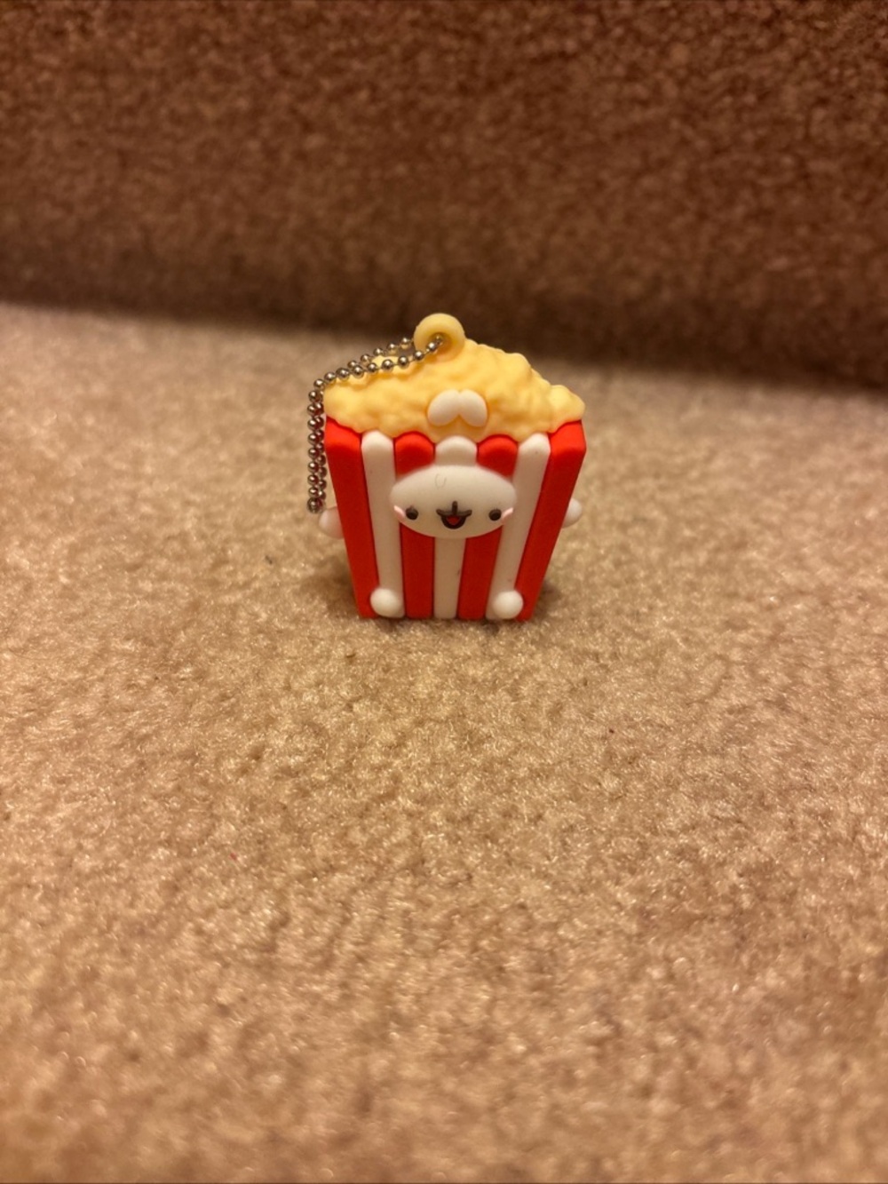 Molang figure, Keychain Popcorn design from the So Sweet Micro Figures series